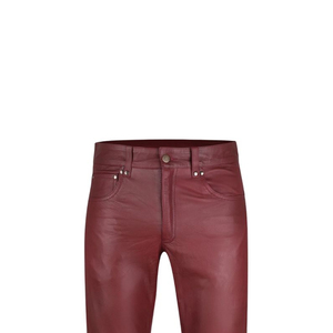 Pantalones de Cuero Vacuno de Cintura Alta para Hombre, Estilo Casual, Calidad Superior, Pantalones para Motociclistas, Color Negro, Pantalones de Cuero a la Moda, Venta al Por Mayor - Product Image 4