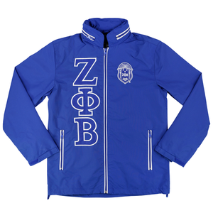 Zeta Phi Beta Windbreaker Jacket Royal Blue Lightweight Zip Up Greek Letter Jacket Water Resistant Sorority Apparel - Product Image 1
