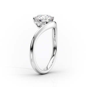 Trendy Open Style Emerald Cut Moissanite Diamonds <b>Plain</b> Silver Party Wear <b>Ring</b> - Product Image 6
