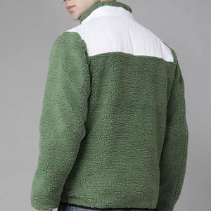 Blousons polaires zippés pour hommes, couleur verte, haute qualité, hiver 2026, en tissu Sherpa, col montant, fermeture éclair frontale, en promotion - Product Image 4