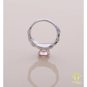 Bague de Fiançailles Ovale Rose en Moissanite avec Nœud Celtique, en Argent Sterling Plaqué Or 14K, Certifiée IGI, Style Vintage, pour Promesse ou Mariage - Product Image 5