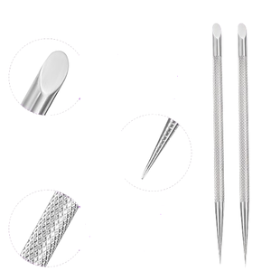 ที่ดันหนังกำพร้าแบบใช้ซ้ำได้ ยี่ห้อ Shears Beauty สำหรับทำเล็บ ตัดแต่งเล็บ กำจัดหนังกำพร้าและเซลล์ผิวที่ตายแล้ว ทำจากสแตนเลสสตีล แบบสองด้าน - Product Image 3