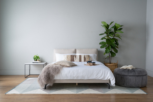 Cadre de lit plateforme rembourré en tissu de luxe, taille Queen, pour chambre moderne, appartement, mobilier de maison - Product Image 5