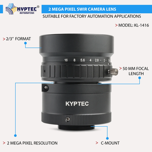 เลนส์อินฟราเรดคลื่นสั้น 50 มม. ความละเอียด 2 ล้านพิกเซล รูปแบบ 2x3 นิ้ว สำหรับกล้องอุตสาหกรรม ระบบวิชั่น และระบบอัตโนมัติ - Product Image 6