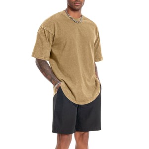 T-shirt Homme Oversize 100% Coton Qualité Premium 2026, Lavage Acide, Coupe Longue, Manches Courtes, Col Rond, Uni, Style Streetwear - Product Image 3