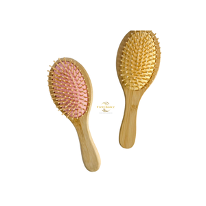 Brosse à cheveux en bambou de haute qualité, brosse à cheveux en bois écologique naturelle avec des picots en bambou pour des soins capillaires en douceur - Product Image 4