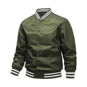 Blousons Bomber en Satin Personnalisés pour Hommes, Imperméables, Col Montant, Style Streetwear, Fermeture Éclair, Coupe-Vent, pour Équipes Sportives - Product Image 1