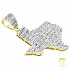 Colgante de mapa con diamantes cultivados en laboratorio, plata de ley 925, oro de dos tonos, joyería de moda hip hop - Product Image 4