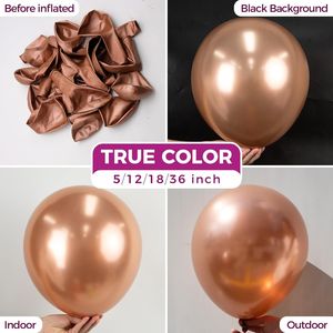 Palloncini in Lattice Metallizzato Oro Rosa da 12 Pollici, Confezione da 100, per Matrimoni, Anniversari e Feste Nuziali - Product Image 2