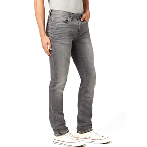 Pantalones Vaqueros Ajustados de Mezclilla Casual para Hombre, Color Gris Lavado, Cintura Media - Product Image 3