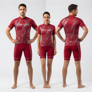 Custom Cycling Uniform Set for Men Women Breathable Road Bike Jersey and <b>Padded</b> Shorts with Sublimation Printing - Product Image 1