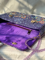 Pochette de soirée motif pieuvre à fermeture simple ornée de perles lavande, sac à bandoulière en gros OEM/ODM, fournisseur de sacs à main en vrac sous marque privée