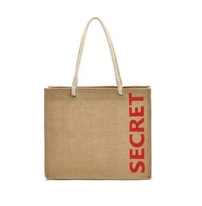 Sac fourre-tout en jute personnalisé en gros, durable, réutilisable, écologique, avec longues poignées - Product Image 6