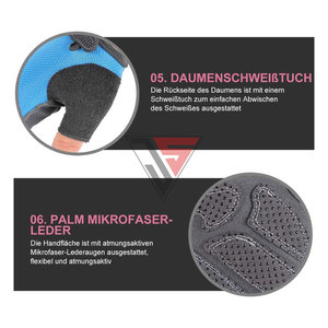 Guantes de Ciclismo para Exteriores Hechos de Tela de Malla, Tela de Rizo, Palmas de Cuero Sintético con Pedrería, Anti-Corte, Antideslizantes, Anti-Impacto - Product Image 6