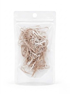 Uniband TPU Round Hair Bands Beige White Elastic High Quality Eco-Friendly Unisex Made in Korea Daily Use Casual Opp <b>Bag</b> - Product Image 2