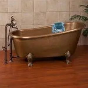 Baignoire autoportante ovale en cuivre à pattes de chat, finition antique, pour la maison et les hôtels - Product Image 5
