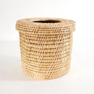Caja cilíndrica de ratán para pañuelos, portapañuelos artesanal, cajas para servilletas de papel. - Product Image 1