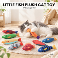 Jouet pour chat en forme de poisson doux avec clochette et herbe à chat