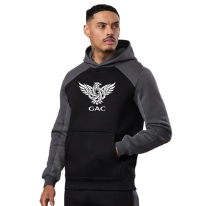 Sweat à capuche personnalisé pour homme, hiver, color block, en molleton écologique coton-polyester, manches raglan, poche kangourou, sport décontracté - Product Image 1