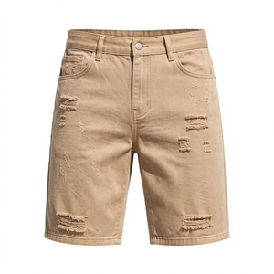 Men's Custom Color <b>Plus</b> <b>Size</b> Canvas Bermuda <b>Shorts</b> Ripped Mid <b>Waist</b> Casual Style - Product Image 1