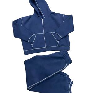 Chándales de algodón 100% lavado con ácido de gran tamaño para mujer, ropa de invierno transpirable duradera de alta calidad, el mejor Material recortado para invierno - Product Image 6