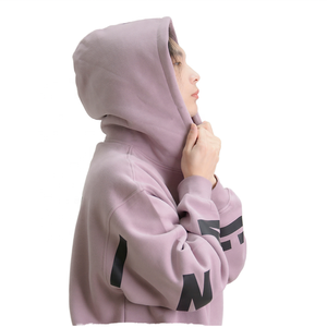 Sudadera con capucha gráfica extragrande personalizada, estilo vintage, con estampado en las mangas color morado empolvado, de corte holgado, estilo urbano, de tejido grueso - Product Image 1