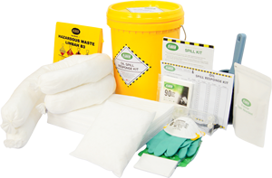 Kit anti-déversement portable 30L pour huile et carburant avec seau (bassine) – Solution de contrôle des déversements avec tampon absorbant et kit anti-déversement à barrière absorbante - Product Image 5