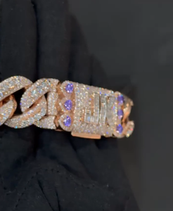 Bracelet Hip Hop Iced Moissanite Cuban Link GODS EYE en Argent 925 avec Plaque Nominative Personnalisée Unisexe Certifié GRA Vente en Gros - Product Image 4
