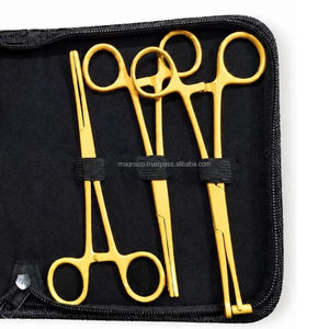 Pro Gold High Quality Pink Stainless Steel Body <b>Piercing</b> Tool <b>Kit</b> Durable Tattoo and Permanent Makeup Instrument Set - Product Image 3