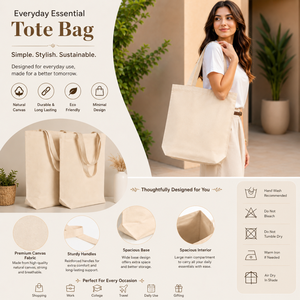 Premium Cotton <b>Canvas</b> <b>Tote</b> Bags Set Reusable Eco Friendly Shopping Grocery Travel Utility Carryall Everyday Use Style X Durable - Product Image 5