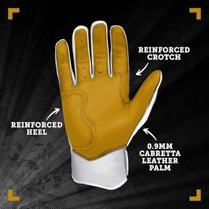 Customized Logo Color Cabretta Leather Left-Handed Baseball Batting Gloves Hook Loop Closure Eco-Friendly Short Cuff Soft Gloves - Product Image 2