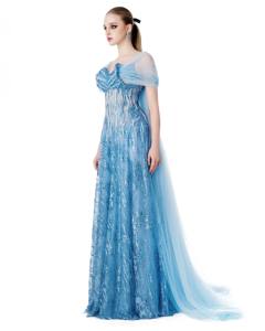 Vestido AZURE ETHEREAL _ vestido de noche de lujo de alta costura de la marca local vietnamita - Product Image 3