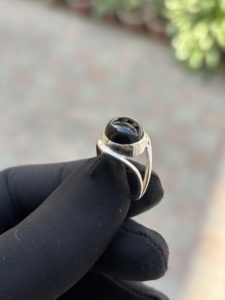 <b>Solid</b> 925 Sterling <b>Silver</b> Pave Setting Handmade Vintage Classic Women Wedding Best Selling Natural Black Obsidian Cabochon Ring - Product Image 1
