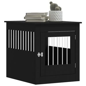 Casa y Mueble para Perros de Madera Sintética Negra de 25.4x31.5x28.0 Pulgadas - Product Image 4