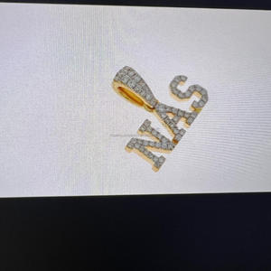 Colgante de Oro Amarillo de 14K con Diamantes VVS Personalizados, Certificado IGI, Engaste de Canal, Forma de Estrella, Logotipo Hip Hop, Pasa Prueba de Diamantes - Product Image 4