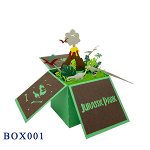 Best Seller Gifts Flower Dino Park Pop <b>Box</b> Handmade 3D Pop Greeting Card Top Trending Custom Design Christmas Vietnamese Hanoi - Product Image 2