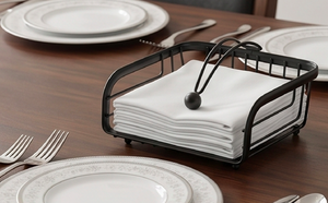 Premium Solid Iron <b>Napkin</b> Holder In <b>Black</b> Color Tabletop <b>Napkin</b> Dispenser For Home Use Hotel Use And Dining Use - Product Image 4