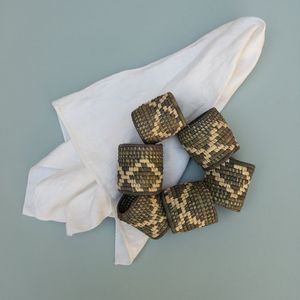 Handmade Woven Pumpkin Napkin Ring Bohemian Style Home Decor Orange Top Natural Base <b>Round</b> Shape 1 Piece - Product Image 3