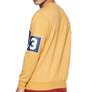 Sweat-shirt à capuche pour homme, color block, bleu marine et jaune, en molleton - Product Image 3