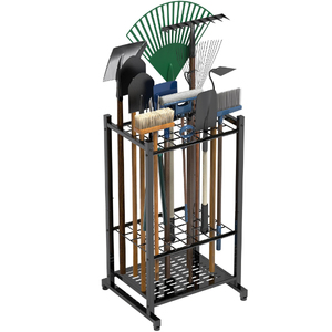 Étagère de rangement en métal noir à trois niveaux, design minimaliste, type sur pied, pour articles divers du salon, non pliable, étagères utilitaires - Product Image 3