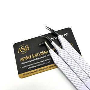 Pince à épiler pour cils avec logo personnalisé, blanche avec pointe noire, en acier inoxydable, instrument de beauté, pointe en fibre de précision, maintien solide - Product Image 6