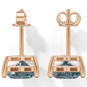 Heerani Jewels Natural 925 <b>Sterling</b> <b>Silver</b> Classic Stud Vermeil Rose Gold Unisex Engagement Wedding <b>Earrings</b> Emerald <b>Heart</b> Shape - Product Image 5