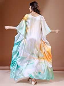 Hot Sale Designer Turkish Style <b>Kaftan</b> Kurta Women Polyester Handmade Batwing Sleeves Regular Fit Flared Hem Short Party - Product Image 6