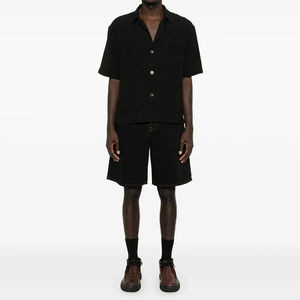 Shorts en jean délavé noir surdimensionné pour hommes, style streetwear, en coton, coupe baggy, vente en gros - Product Image 6