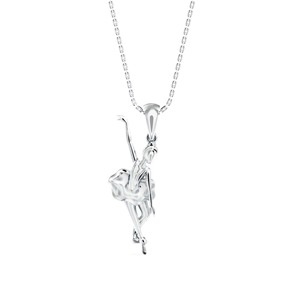Collar con Colgante de Bailarina de Ballet en Plata de Ley para Niñas - Product Image 5