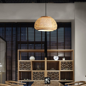 Bamboo Ceiling Light with Handwoven Design Natural Material and Warm Lighting Effect Ideal for Interior Decoration - Product Image 4