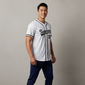 Maillot de baseball court en maille respirant et antibactérien, imprimé par sublimation, sur mesure, grande taille, pour hommes, options personnalisables – Offre Spéciale - Product Image 3