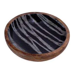 Design personnalisé, bol en bois de manguier, présentoir de comptoir, bol en bois avec incrustation d'émail, vaisselle, bol de cuisine pour le service et la décoration - Product Image 6