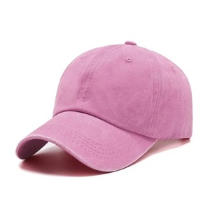 Gorra de Béisbol Rosa de Algodón, 6 Paneles, Ajustable, Transpirable, con Visera Ancha, Protección Solar, Deportiva, Casual, para Adultos, Primavera/Verano - Product Image 1