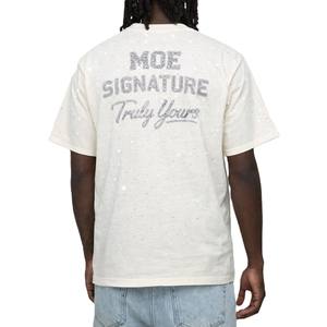 T-shirt pour homme de haute qualité orné de strass, col rond, manches courtes, coupe classique, production OEM pour les marques de streetwear - Product Image 2